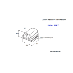 KKD- 5ART, Uchwyty plastikowe 15 x 18 x 10 mm do  przewodów samoprzylepne, Opak.100szt.